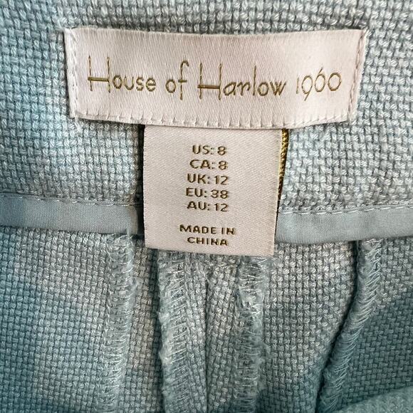 House of Harlow 1960 Knit Wide Leg Trouser Dress Pant Sky Blue Size 8 - Picture 6 of 9